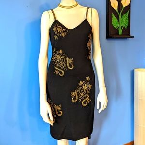 The Limited Vintage 90's black dress with gold beading